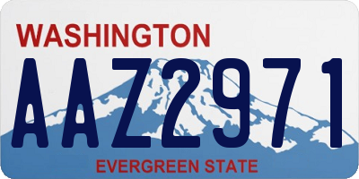 WA license plate AAZ2971