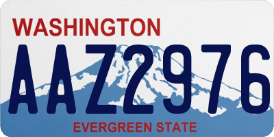 WA license plate AAZ2976