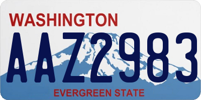 WA license plate AAZ2983