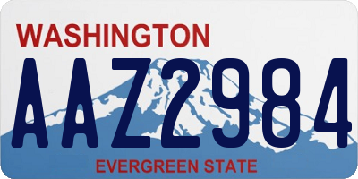WA license plate AAZ2984