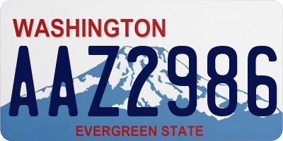 WA license plate AAZ2986