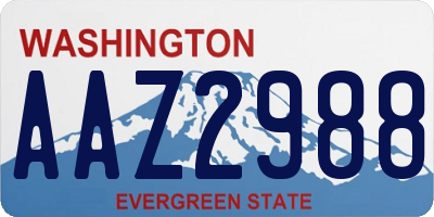 WA license plate AAZ2988