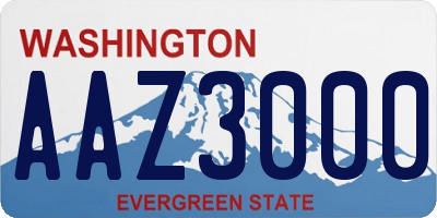 WA license plate AAZ3000