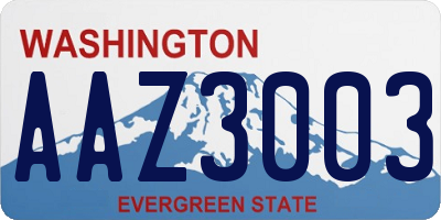 WA license plate AAZ3003