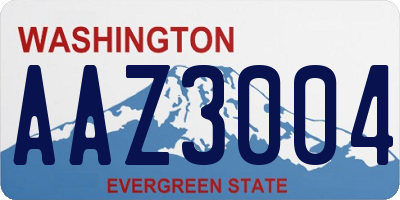 WA license plate AAZ3004