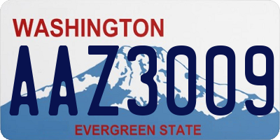 WA license plate AAZ3009