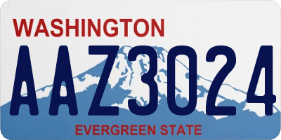 WA license plate AAZ3024
