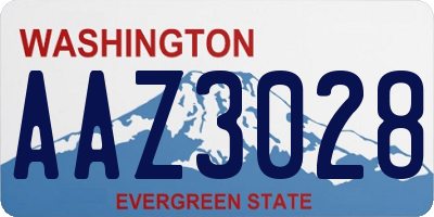 WA license plate AAZ3028
