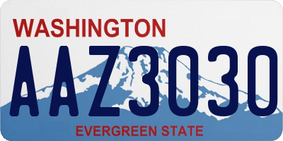 WA license plate AAZ3030