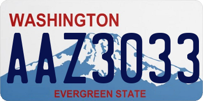 WA license plate AAZ3033