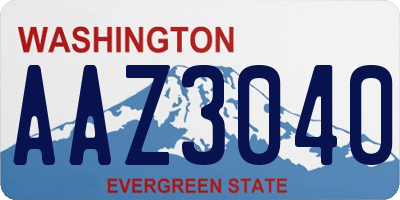 WA license plate AAZ3040