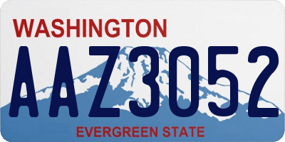 WA license plate AAZ3052