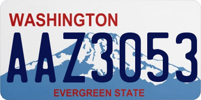 WA license plate AAZ3053