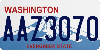 WA license plate AAZ3070