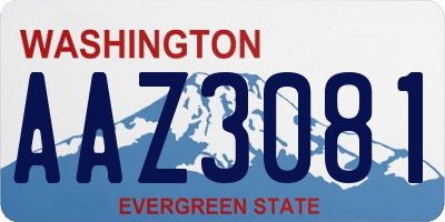 WA license plate AAZ3081