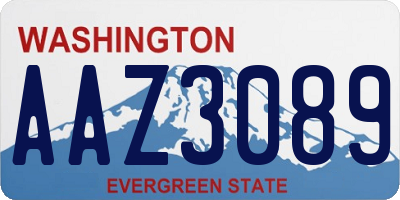 WA license plate AAZ3089