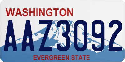 WA license plate AAZ3092