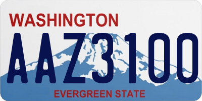 WA license plate AAZ3100