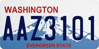 WA license plate AAZ3101