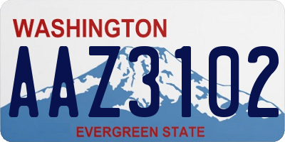 WA license plate AAZ3102