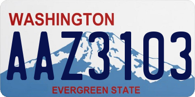 WA license plate AAZ3103