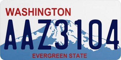 WA license plate AAZ3104