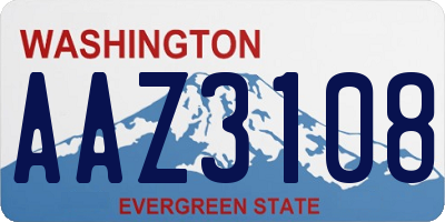 WA license plate AAZ3108