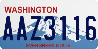 WA license plate AAZ3116