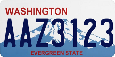 WA license plate AAZ3123