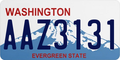 WA license plate AAZ3131