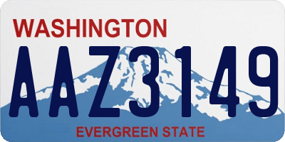 WA license plate AAZ3149