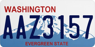 WA license plate AAZ3157