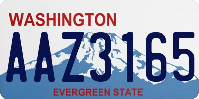 WA license plate AAZ3165