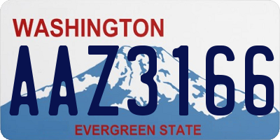 WA license plate AAZ3166