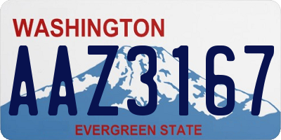 WA license plate AAZ3167