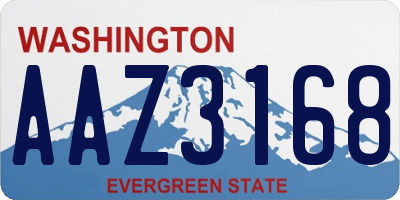 WA license plate AAZ3168