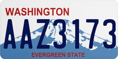 WA license plate AAZ3173