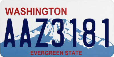 WA license plate AAZ3181