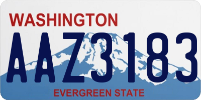 WA license plate AAZ3183