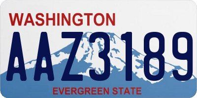 WA license plate AAZ3189