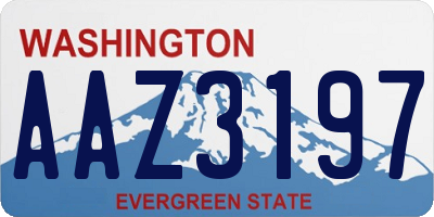 WA license plate AAZ3197