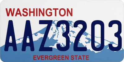 WA license plate AAZ3203