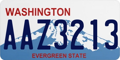 WA license plate AAZ3213