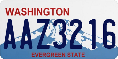 WA license plate AAZ3216