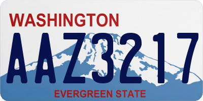 WA license plate AAZ3217