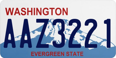 WA license plate AAZ3221
