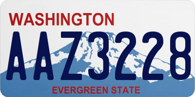 WA license plate AAZ3228