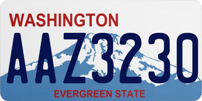 WA license plate AAZ3230
