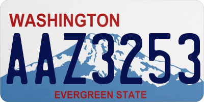WA license plate AAZ3253