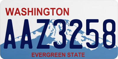 WA license plate AAZ3258